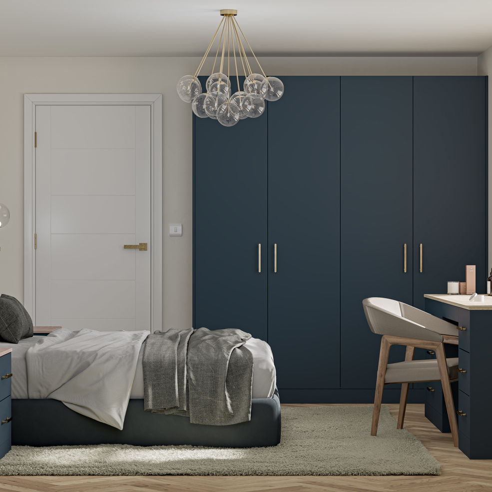 Unity Deluxe Supermatt Oxford Blue With Natural Davos Oak